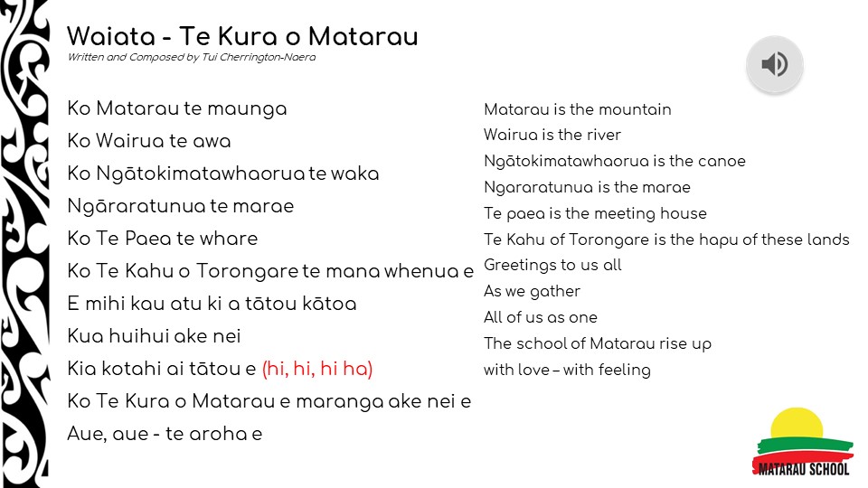 Matarau School Song – Matarau School